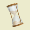 Menu icon representing our company's history - drawing of an hourglass.