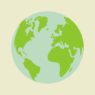 Menu icon representing sustainability - Earth symbol.