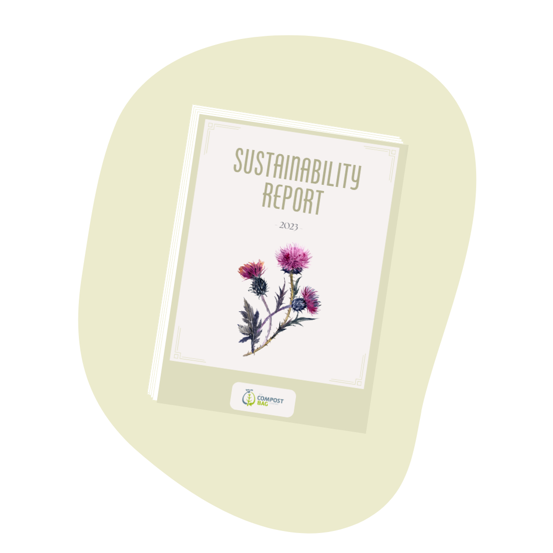 Illustration of our sustainability report displayed on our company page.